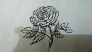 Gambar Pointilis Bunga Mawar
