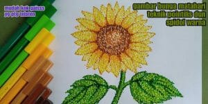 Gambar Pointilis Bunga Matahari