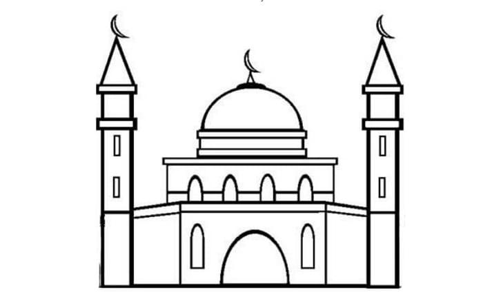 Sketsa Masjid Untuk Anak SD