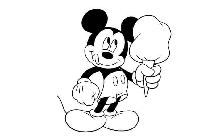 Gambar Mickey Mouse Hitam Putih