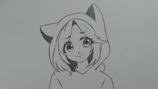 Sketsa Anime Girl Simple
