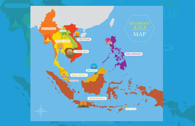 Gambar Peta ASEAN Berwarna