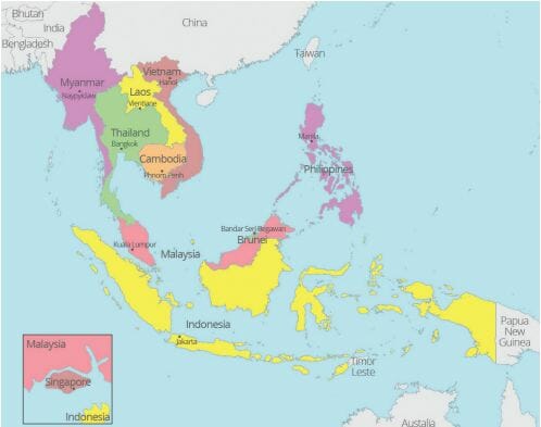 Gambar Peta ASEAN Lengkap
