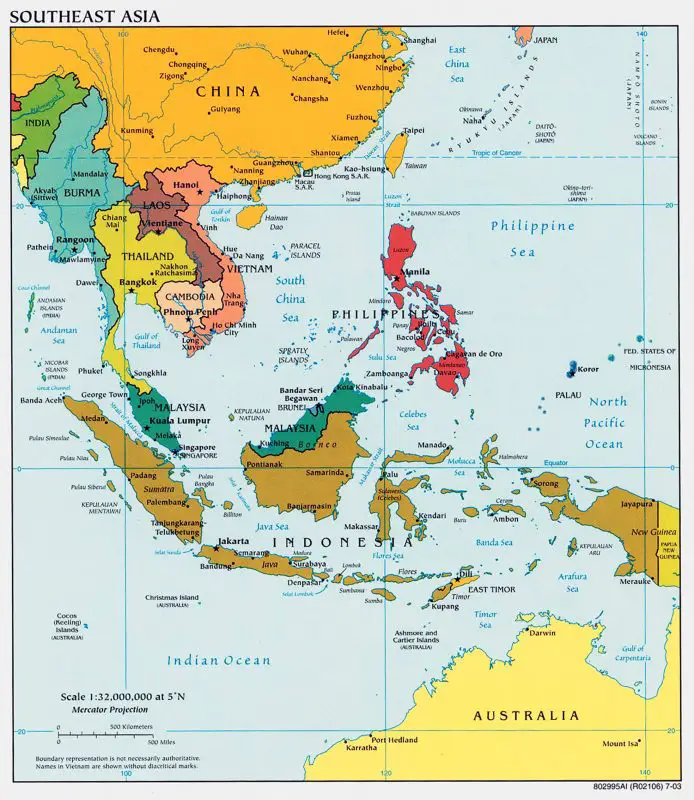 Gambar Peta ASEAN Hitam Putih
