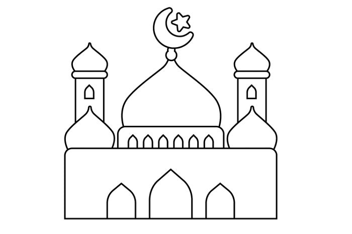 Sketsa Masjid Sederhana