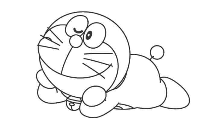 Sketsa Doraemon Hitam Putih