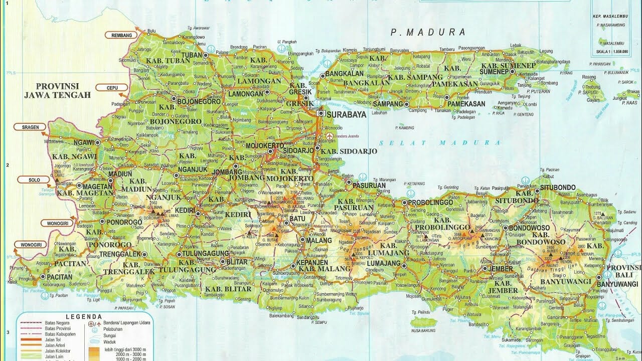 Gambar Peta Jawa Timur HD