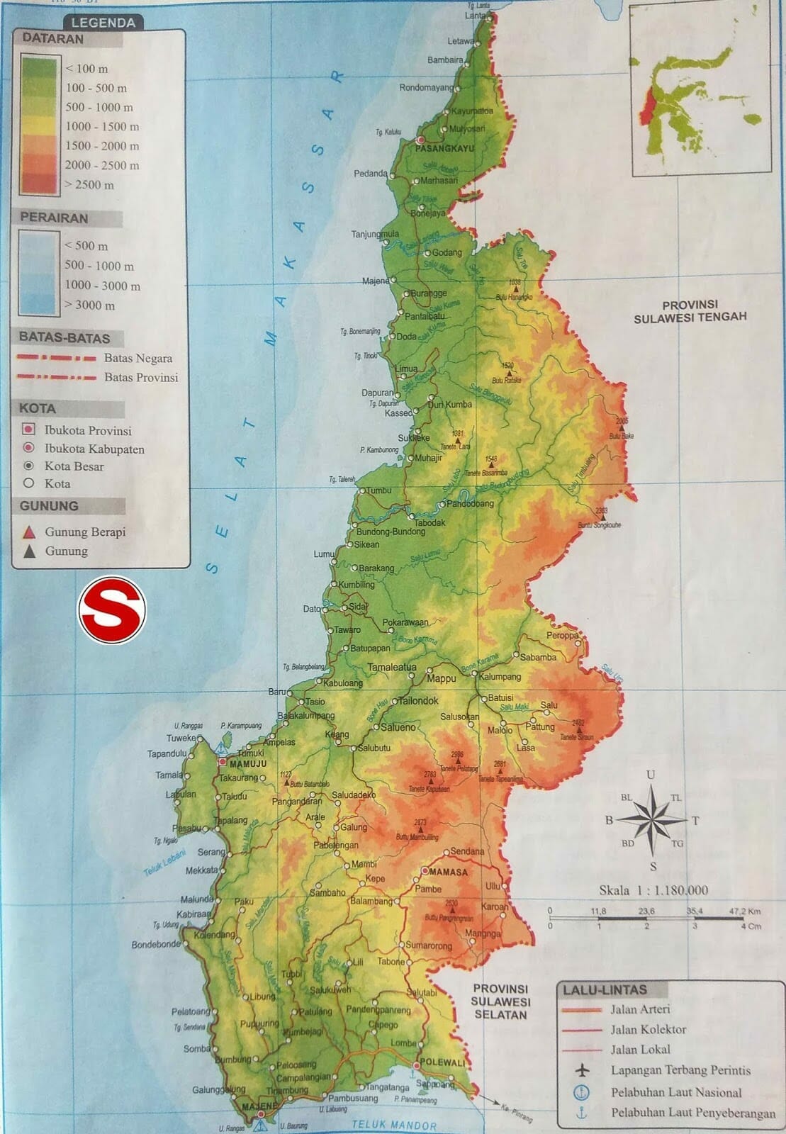 Gambar Peta Sulawesi Barat