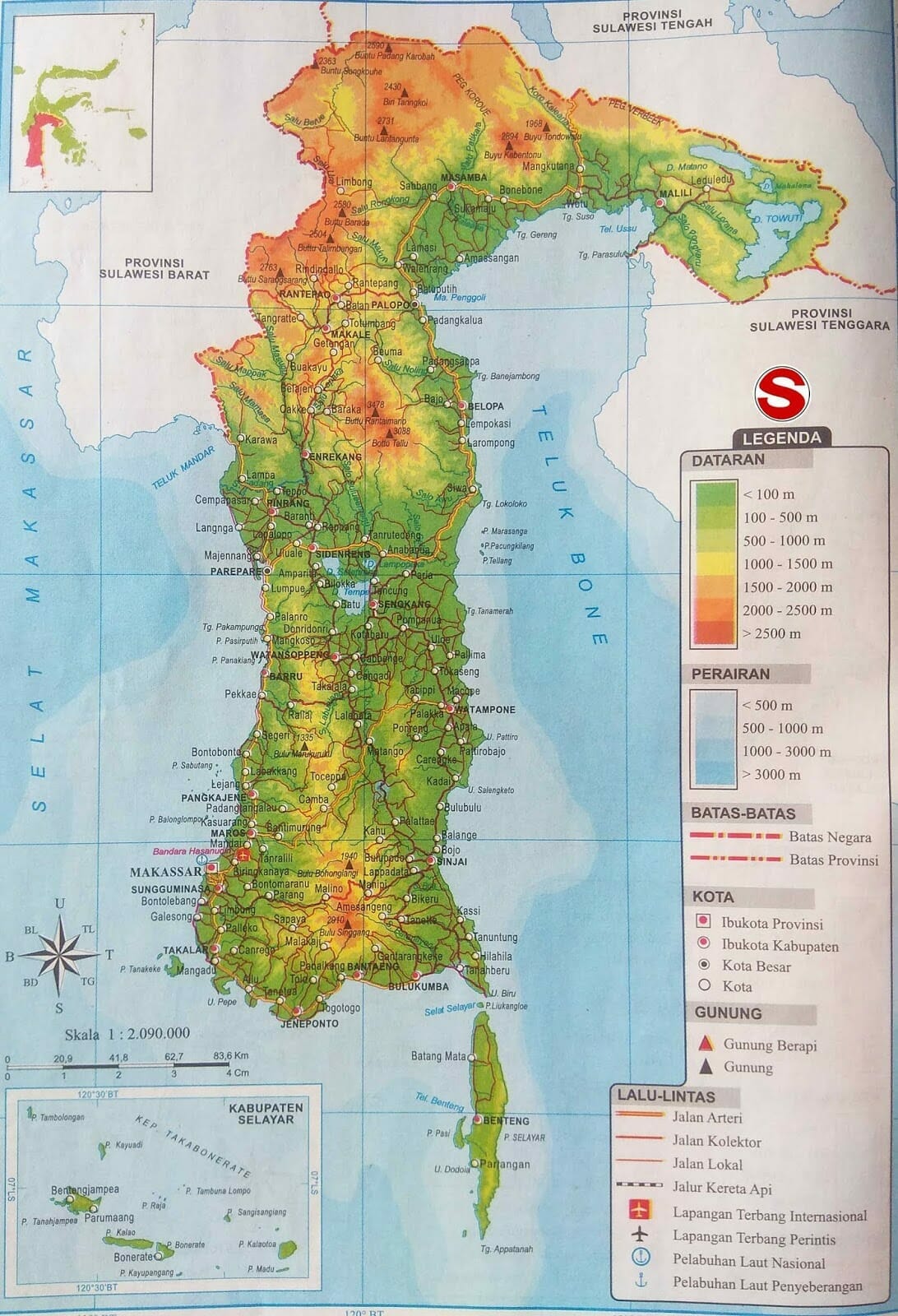 Gambar Peta Sulawesi Selatan