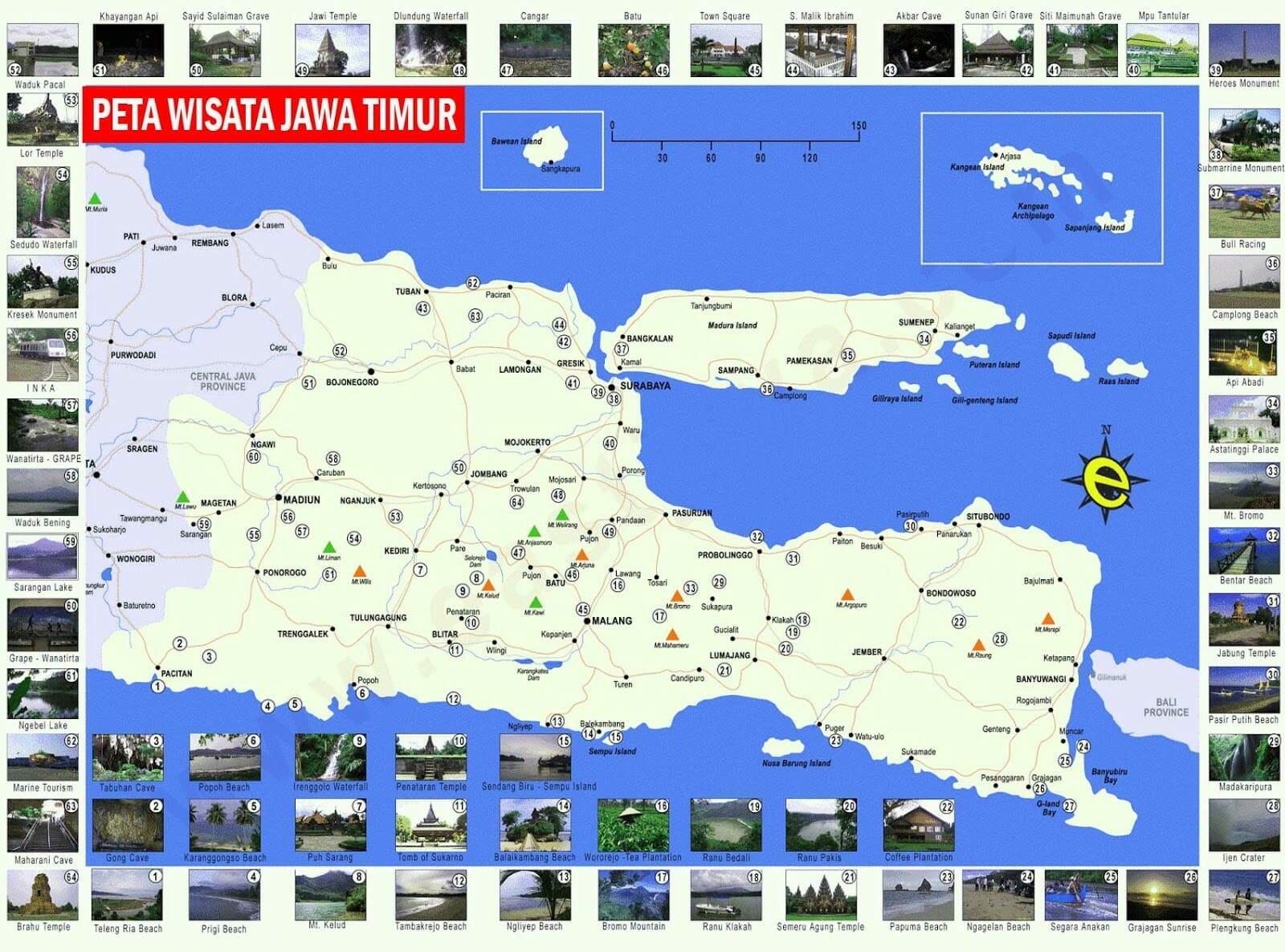 Gambar Peta Wisata Jawa Timur