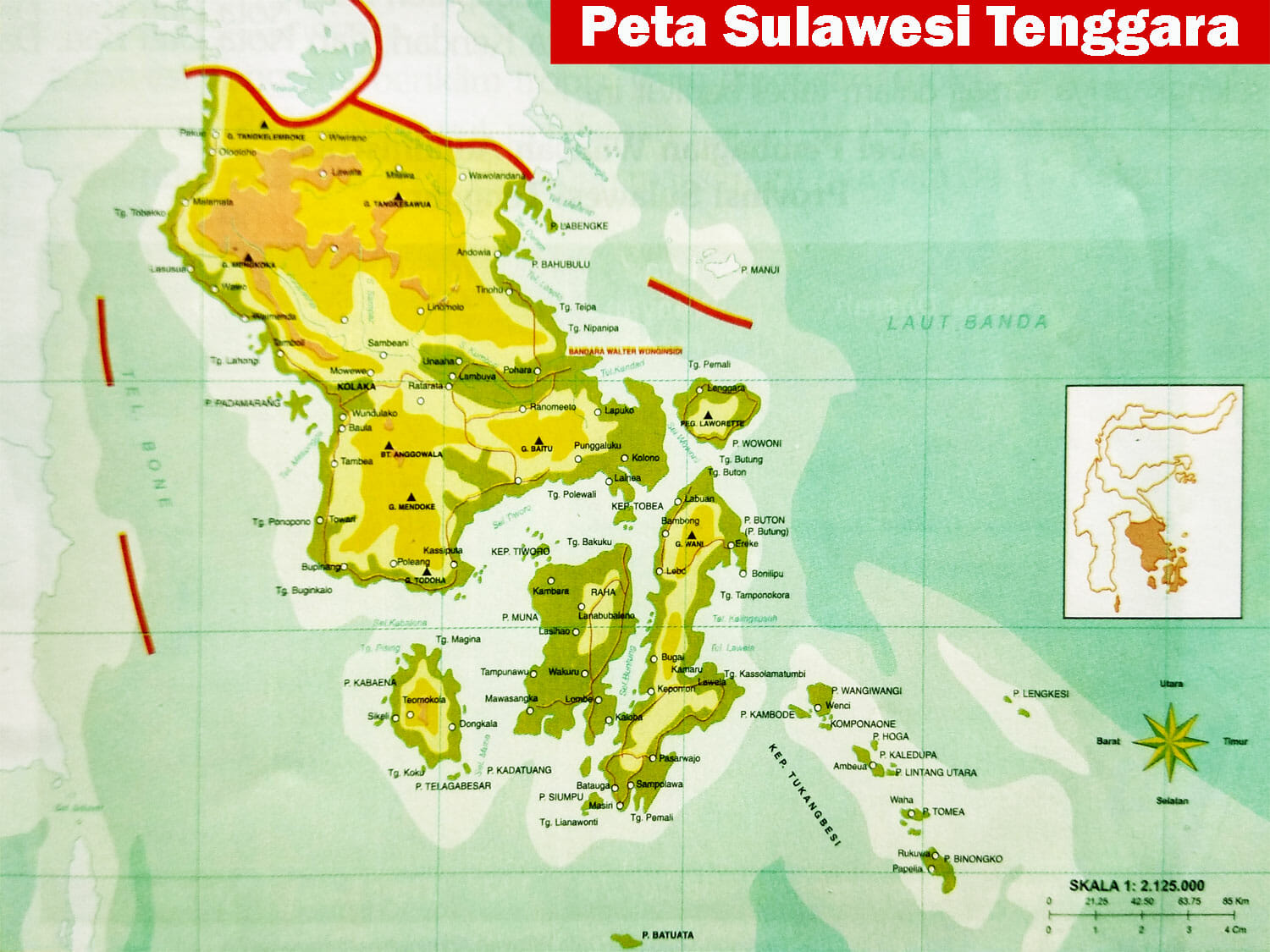 Gambar Peta Sulawesi Tenggara