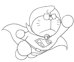 Sketsa Doraemon Terbang