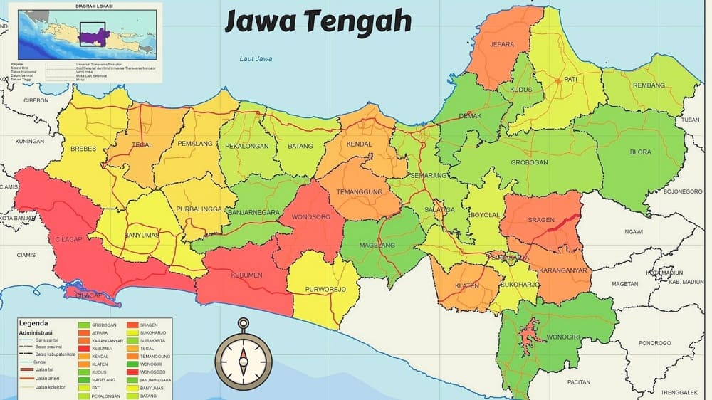 Gambar Peta Jawa Tengah HD