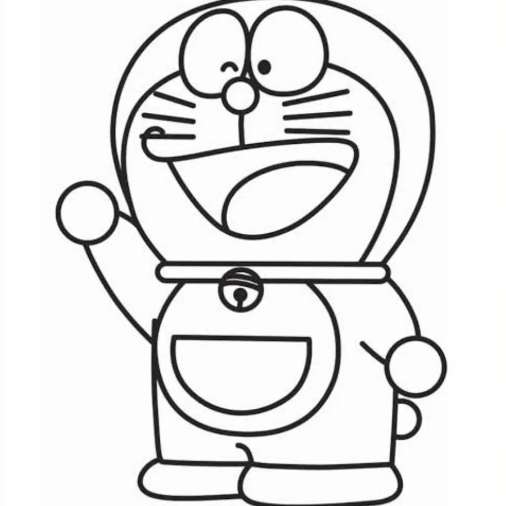 Sketsa Doraemon Tersenyum