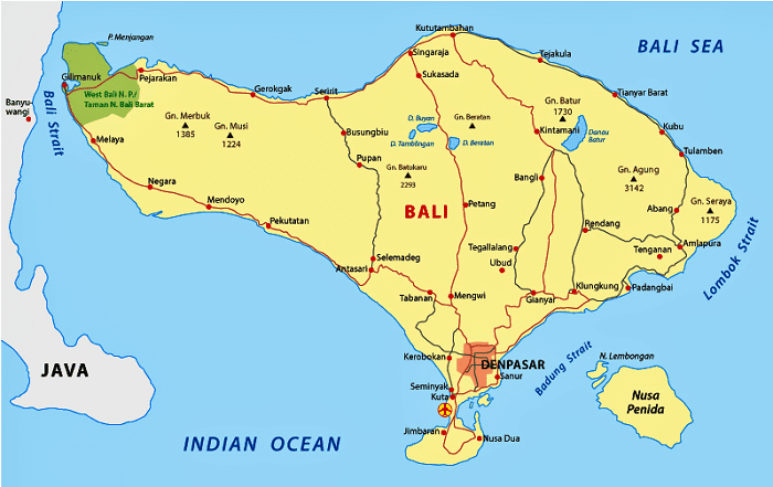 Gambar Peta Pulau Bali HD