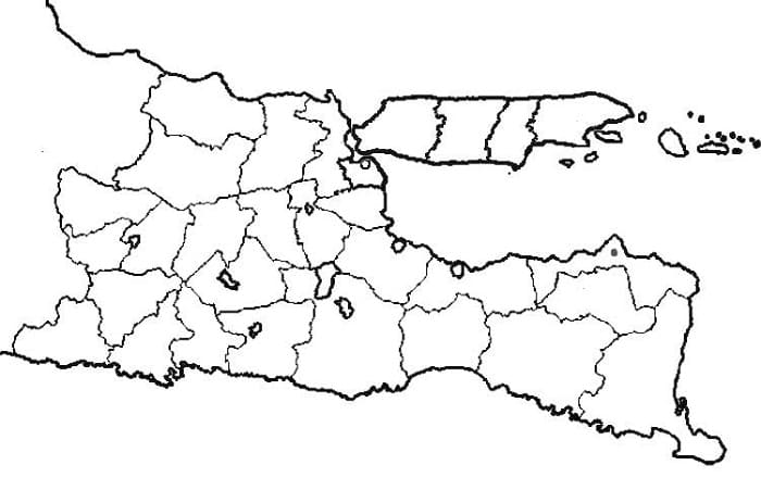 Gambar Peta Buta Jawa Timur Hitam Putih 