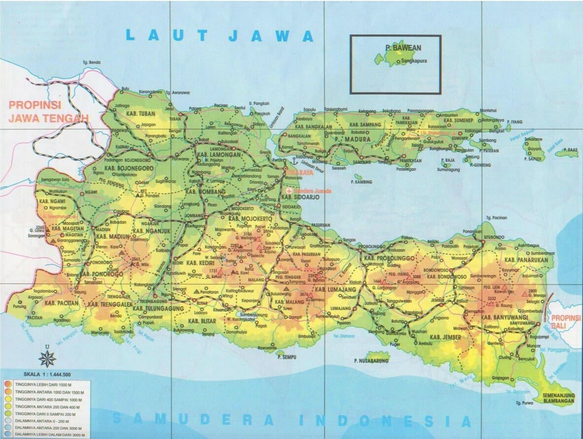 Gambar Peta Jawa Timur Lengkap