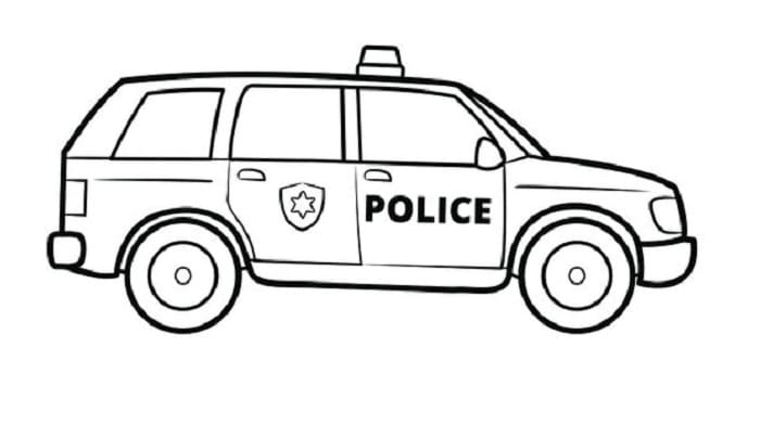 Sketsa Gambar Mobil Polisi